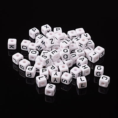 Acrylic Horizontal Hole Letter Beads PL37C9447-1