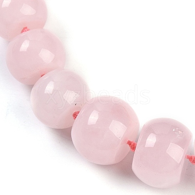 Natural Rose Quartz Rondelle Graduated Beaded Necklaces for Women Men NJEW-K388-02M-1