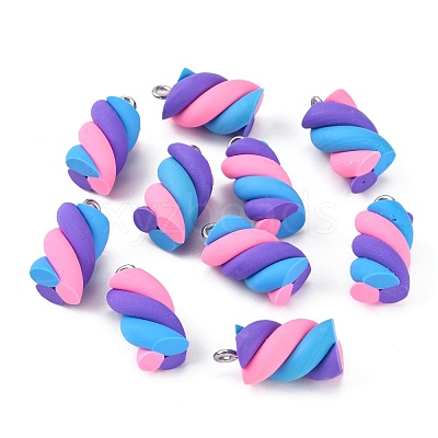 Handmade Polymer Clay Charms X-CLAY-T016-83M-1
