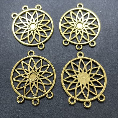 10Pcs Tibetan Style Zinc Alloy Hollow Chandelier Component Links FIND-WH0366-360D-1