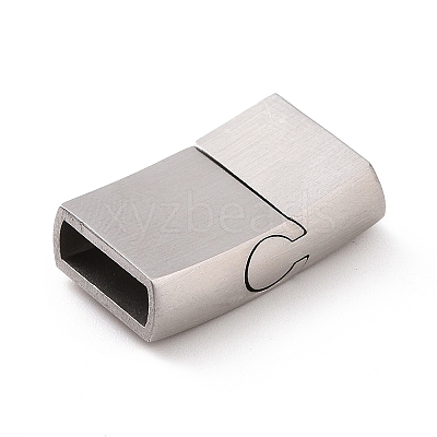 Tarnish Resistant 304 Stainless Steel Rectangle Magnetic Clasps with Glue-in Ends X-STAS-E089-42P-A-1