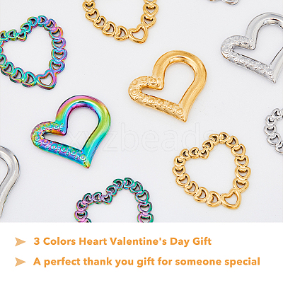 12Pcs 6 Style 304 Stainless Steel Linking Rings STAS-DC0011-03-1