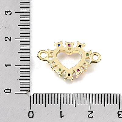 Brass Pave Cubic Zirconia Connector Charms KK-E802-15G-A-1