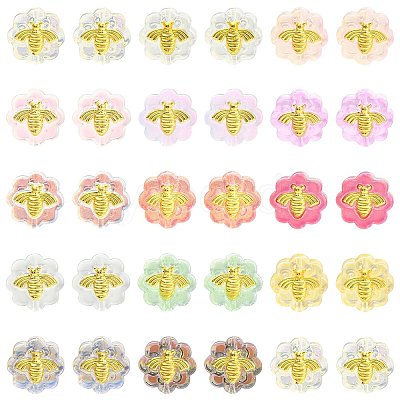 60Pcs 12 Colors Transparent Spray Painted Glass Beads GLAA-CJ0001-85-1