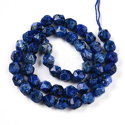 Dyed Natural Sesame Jasper Beads Strands G-T139-8mm-47G-1