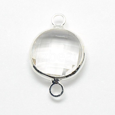Silver Color Plated Brass Glass Links connectors GLAA-J011B-S-1