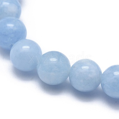 Natural & Dyed White Jade Bead Stretch Bracelets X-BJEW-K212-A-018-1