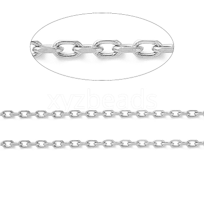 Tarnish Resistant 304 Stainless Steel Faceted Cable Chains CHS-G027-03P-1