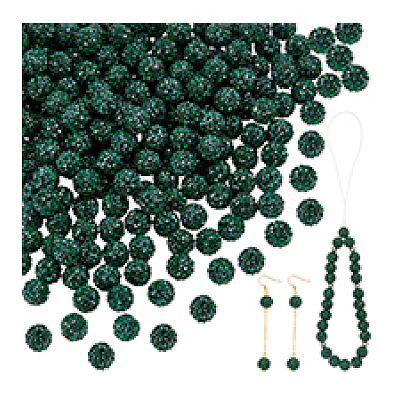 200Pcs Pave Disco Ball Beads RB-PH0001-41J-1