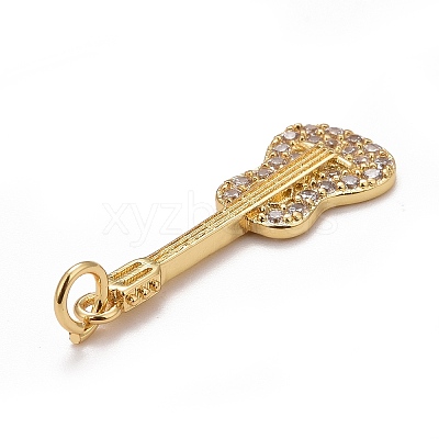 Rack Plating Brass Clear Cubic Zirconia Pendants X-KK-M229-42G-1