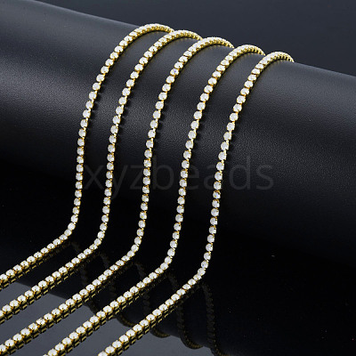 Brass Rhinestone Strass Chains CHC-N017-003B-C08-1