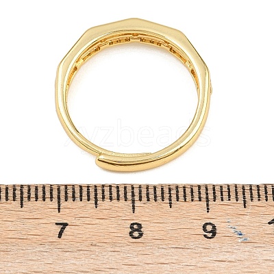 Brass Micro Pave Cubic Zirconia Cuff Rings for Women RJEW-Z113-21G-1
