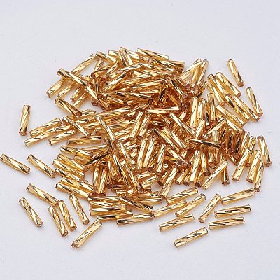 Glass Twisted Bugle Beads SEED-E002-6mm-822#-1