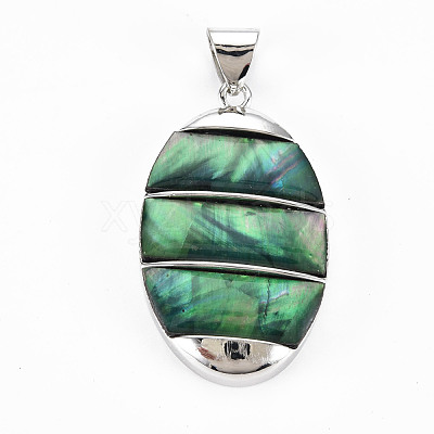 Natural Abalone Shell/Paua Shell Big Pendants SHEL-N333-009A-B01-1