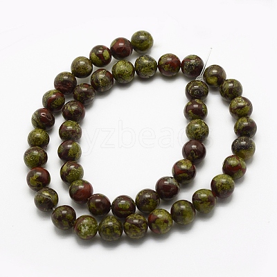 Natural Dragon Blood Beads Strands G-G735-34-4mm-1