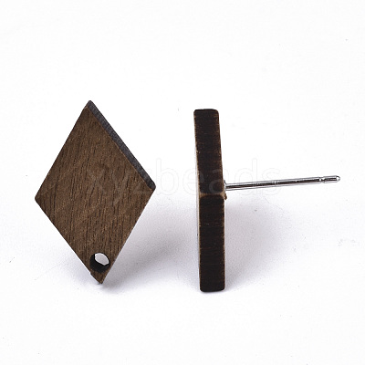 Walnut Wood Stud Earring Findings MAK-N033-005-1