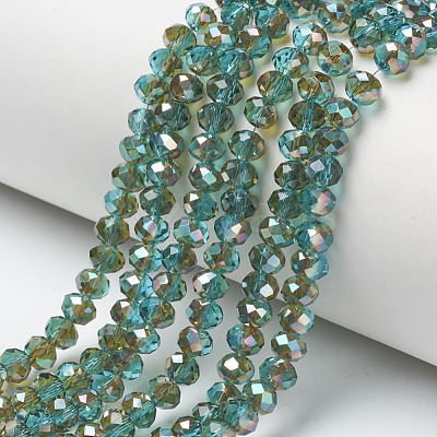 Electroplate Glass Beads Strands EGLA-A034-T6mm-J06-1