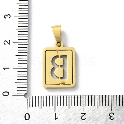 304 Stainless Steel Alphabet Pendants STAS-S152-01G-B-1