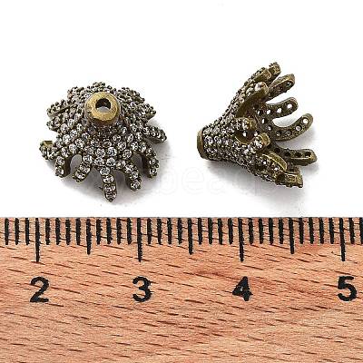 Brass Micro Pave Clear Cubic Zirconia Bead Caps ZIRC-P085-11AB-1