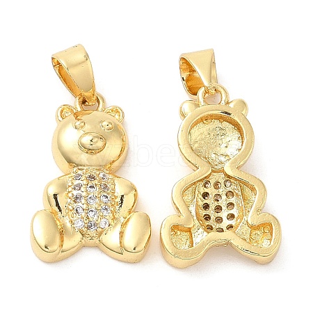 Brass Micro Pave Cubic Zirconia Pendants KK-M249-17G-1