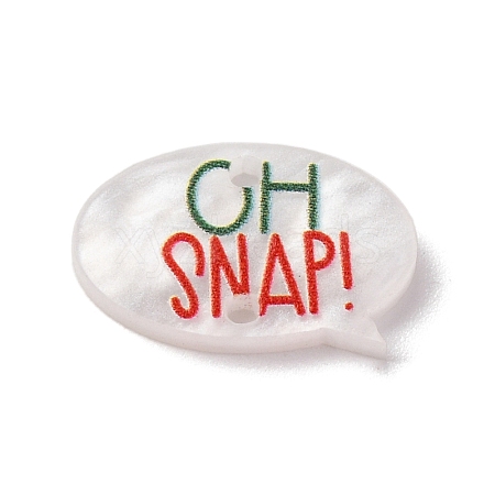 Christmas Theme Word OH SNAP Printed Acrylic Connector Charms OACR-Z024-02-1