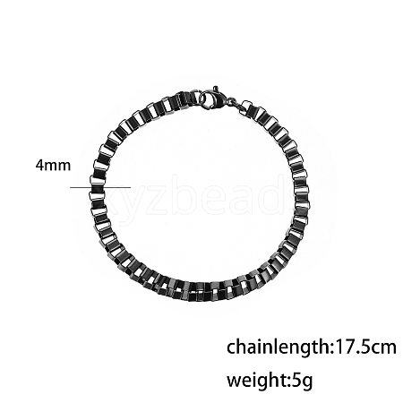 Stainless Steel Box Chain Bracelets for Men BK3651-1-1