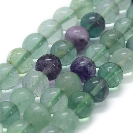 Natural Fluorite Beads Strands X-G-G763-06-8mm-1