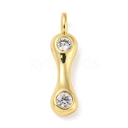 Rack Plating Brass Micro Pave Cubic Zirconia Pendants KK-A200-24G-I-1