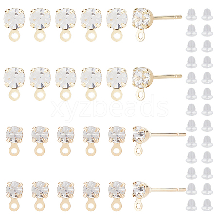 BENECREAT 80Pcs Brass Stud Earring Findings KK-BC0009-38-1