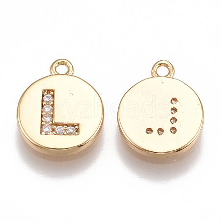 Brass Cubic Zirconia Charms KK-T038-194G-L-1