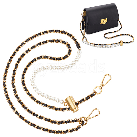 Adjustable Imitation Pearl Bead Bag Strap Chains FIND-WH0417-74-1
