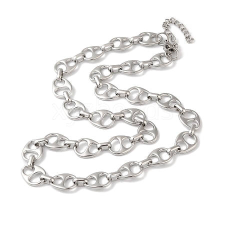 304 Stainless Steel Teardrop Links Necklace for Women NJEW-B107-06P-1