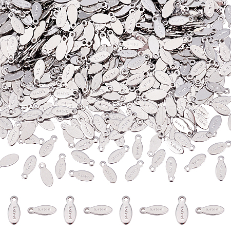 DICOSMETIC 1000Pcs 304 Stainless Steel Slice Chain Tabs STAS-DC0010-62-1