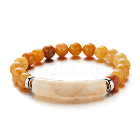 Natural Topaz Jade Beaded Stretch Bracelets PW-WG4B4E2-05-1