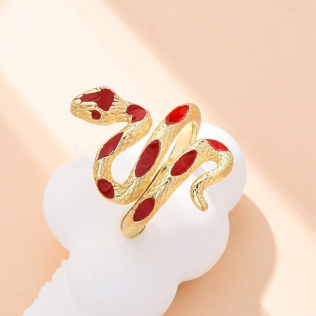 Brass Enamel Cuff Rings for Women RJEW-U043-17G-02-1