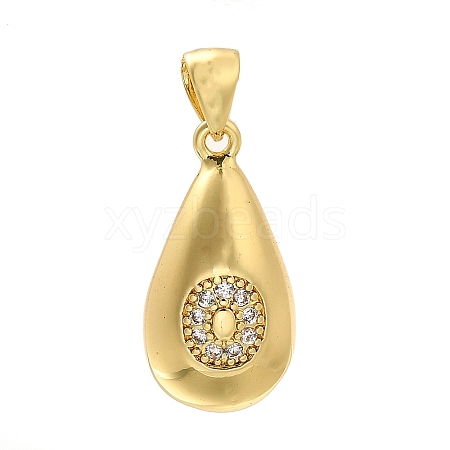 Rack Plating Brass Micro Pave Cubic Zirconia Pendants KK-L226-102G-O-1