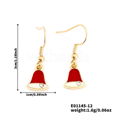 Christmas Theme Brass Dangle Earrings IP2522-12-1