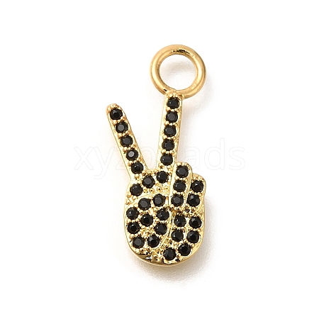 Brass Micro Pave Cubic Zirconia Pendants KK-M295-05G-1