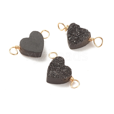 Natural Druzy Agate Connector Charms PALLOY-JF01363-03-1