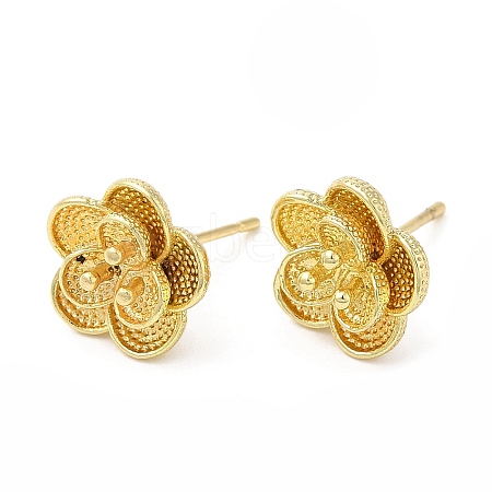 Flower Alloy Stud Earrings for Women PALLOY-Q447-17LG-1