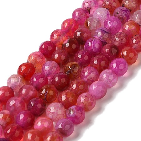 Dyed & Heated Natural Dragon Veins Agate Beads Strands G-P539-A01-22-1