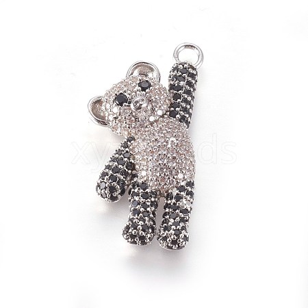 Brass Micro Pave Cubic Zirconia Pendants ZIRC-L075-08A-P-1