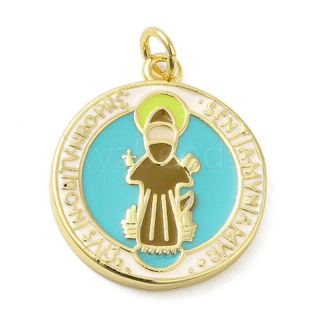 Rack Plating Brass Enamel Pendants KK-Q784-29G-1