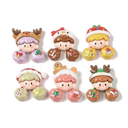 Christmas Opaque Resin Decoden Cabochons RESI-S391-24-1