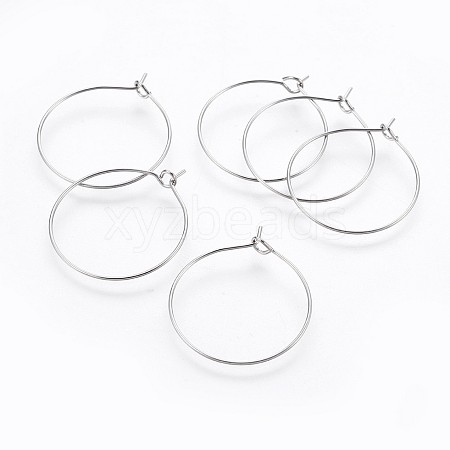 316 Surgical Stainless Steel Hoop Earring Findings STAS-P221-01B-P-1