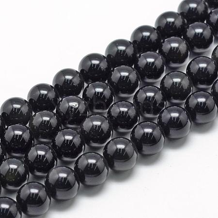 Natural Obsidian Beads Strands G-R446-10mm-24-1