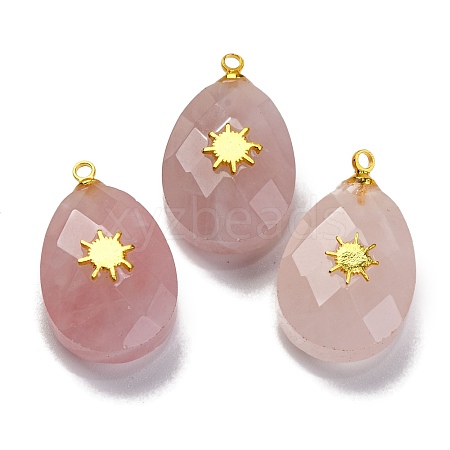 Natural Rose Quartz Pendants G-B089-01G-05-1