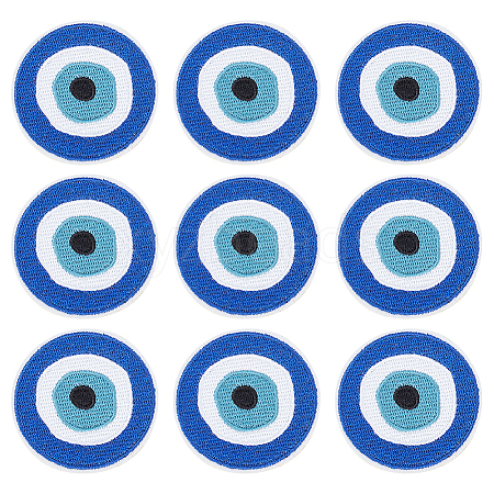 Evil Eye Pattern Cloth Computerized Embroidery Iron On/Sew On Patches PATC-WH0011-14-1