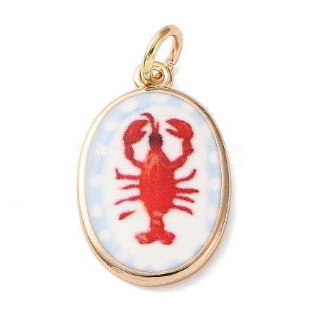 Printed Brass Enamel Pendants LS-KK-CBADFD5-04G-B-1