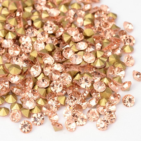 Back Plated Grade A Diamond Glass Pointed Rhinestone LS-RGLA-SS28-023-1